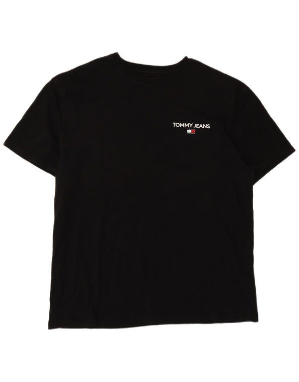 Tommy Hilfiger Mens Graphic T-Shirt Top Large Black Cotton