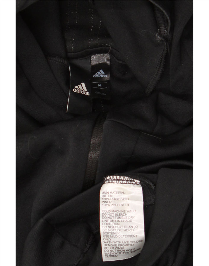 ADIDAS Mens Climalite Graphic Zip Hoodie Sweater Medium Black Polyester
