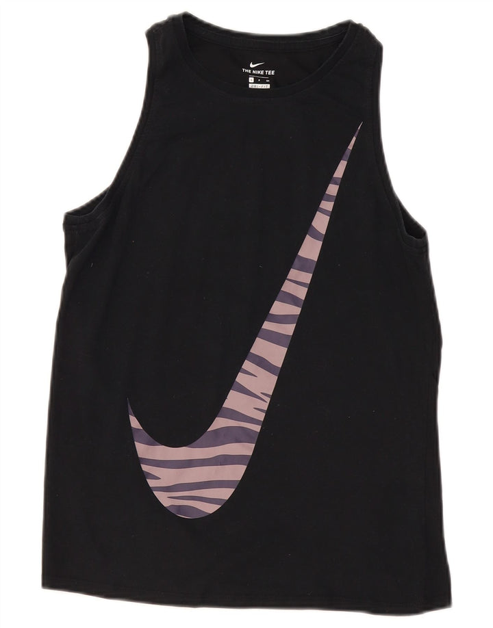Nike Womens Dri Fit Graphic Vest Top UK 10 Small Black