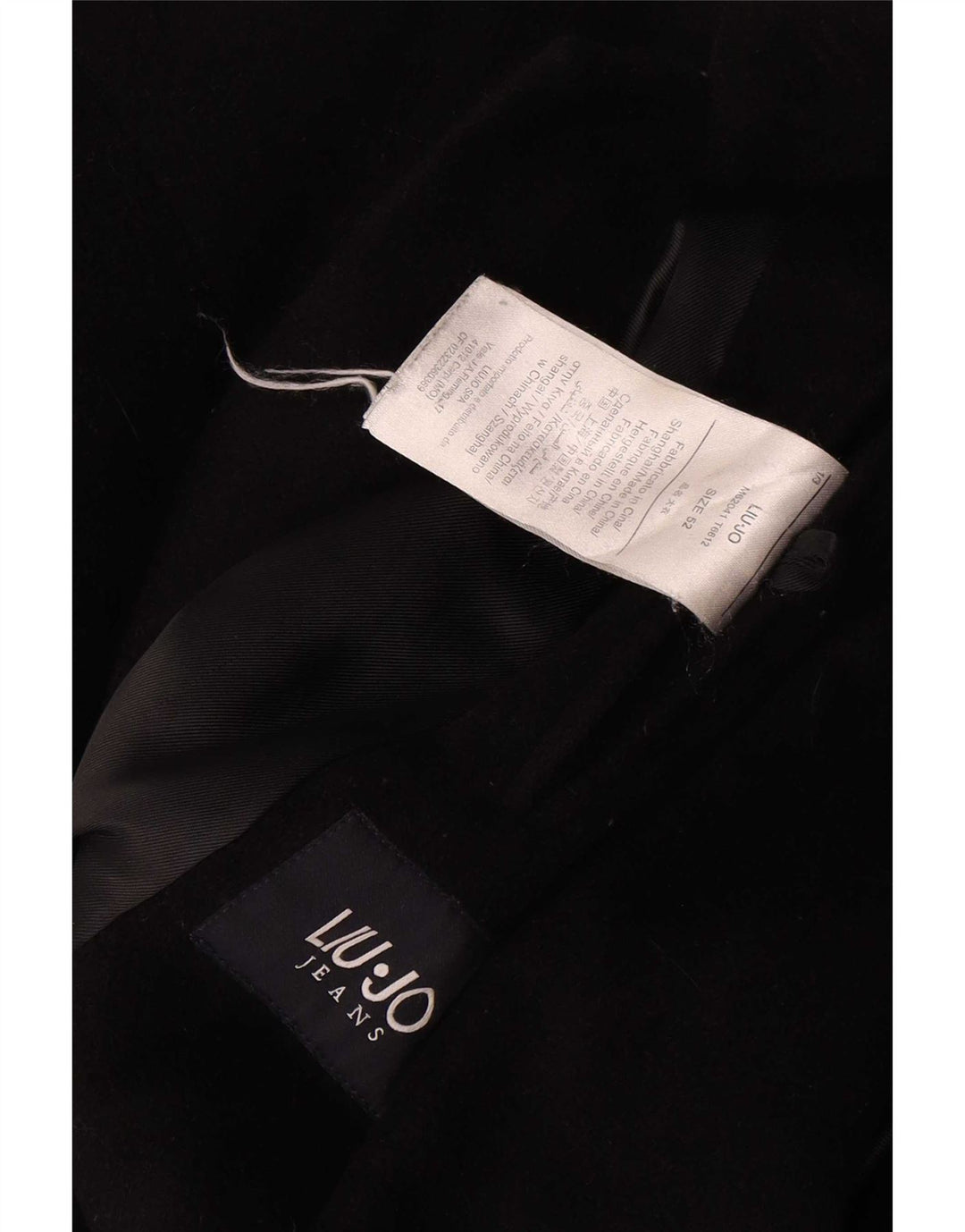 Liu Jo Mens Overcoat IT 52 XL Black Wool