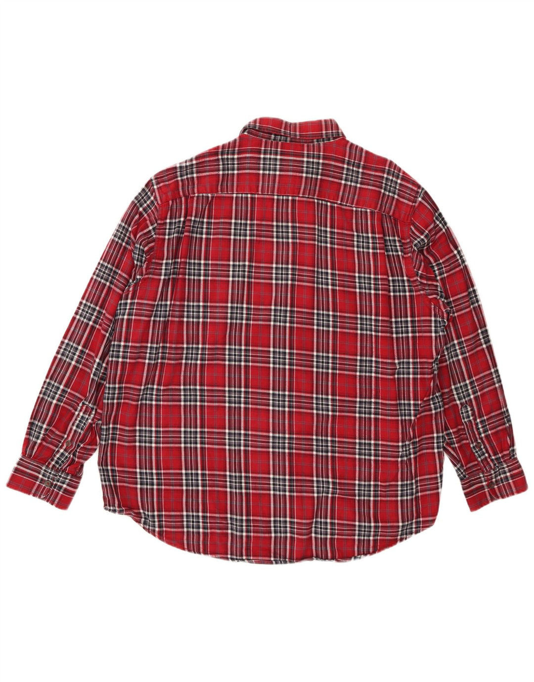 CANDA Mens Flannel Shirt Size 45/46 2XL Red Check Cotton