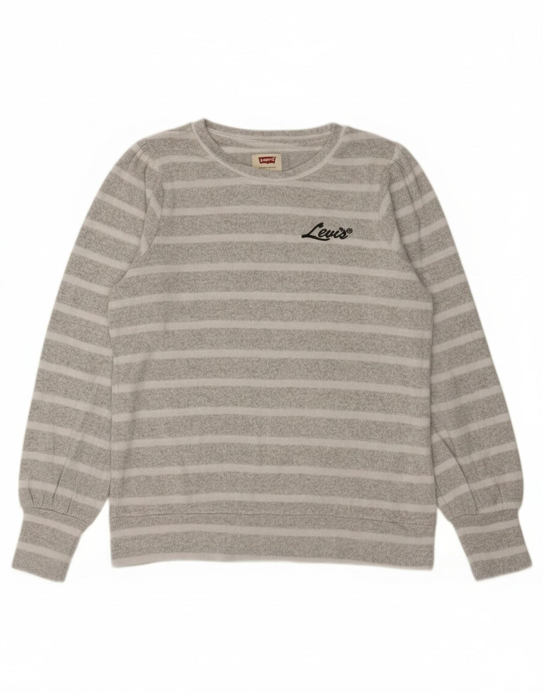 Levi's Girls Sweatshirt Jumper 13-14 Years Grey Striped Viscose