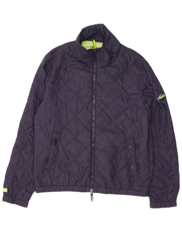 Superdry Mens Padded Jacket UK 44 2XL Navy Blue Polyester