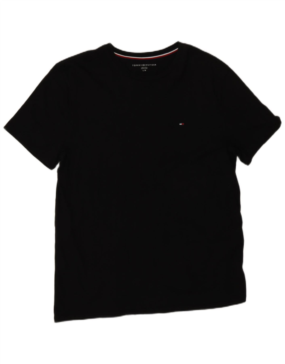 Tommy Hilfiger Mens T-Shirt Top Large Black Cotton