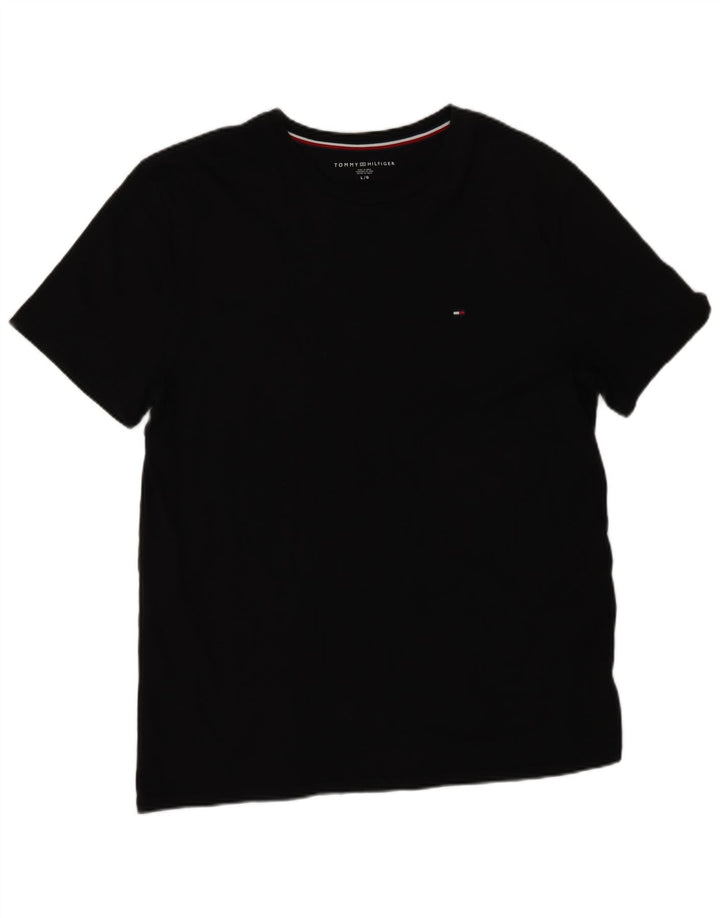 Tommy Hilfiger Mens T-Shirt Top Large Black Cotton