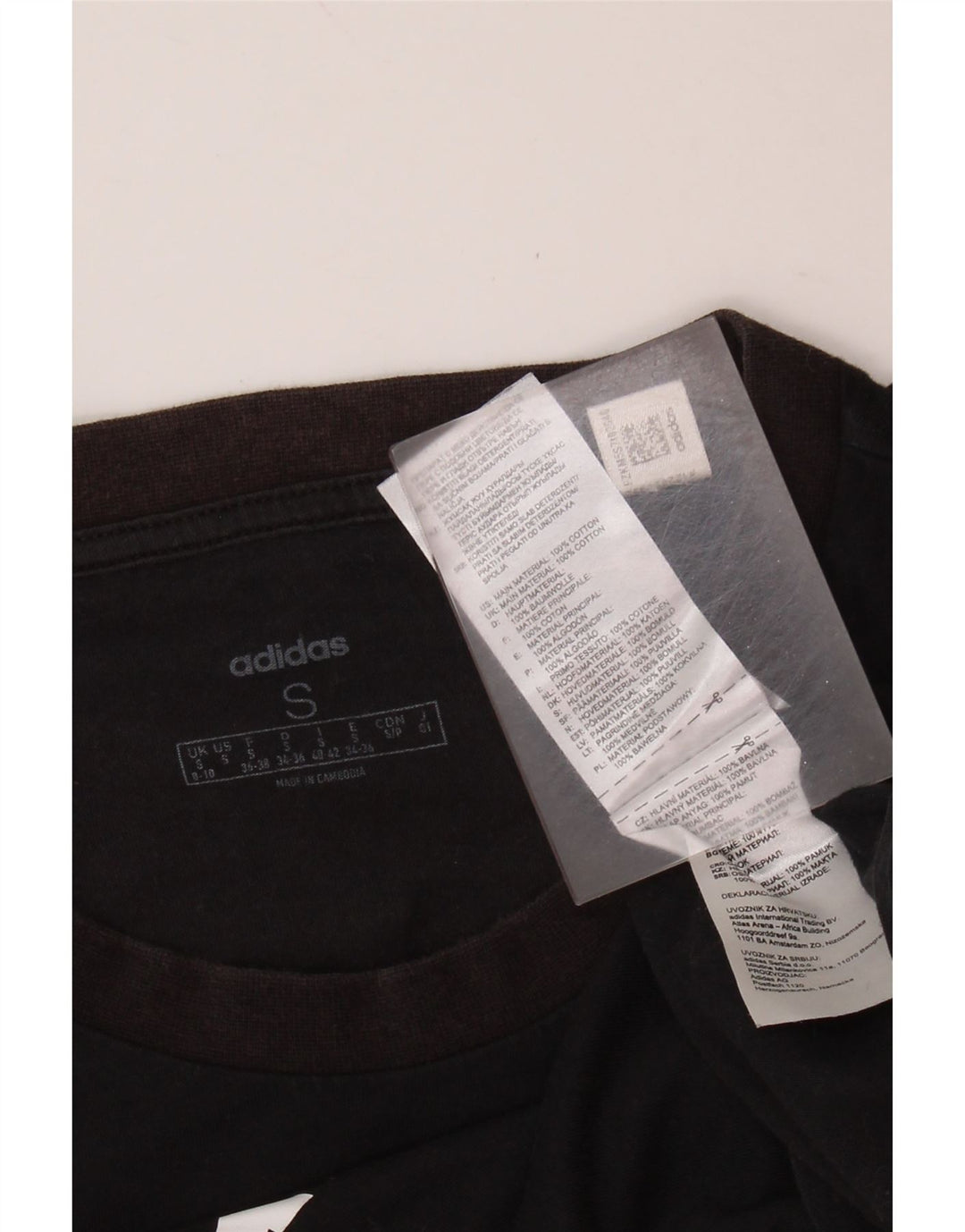 ADIDAS Womens Graphic T-Shirt Top UK 8/10 Small Black Cotton