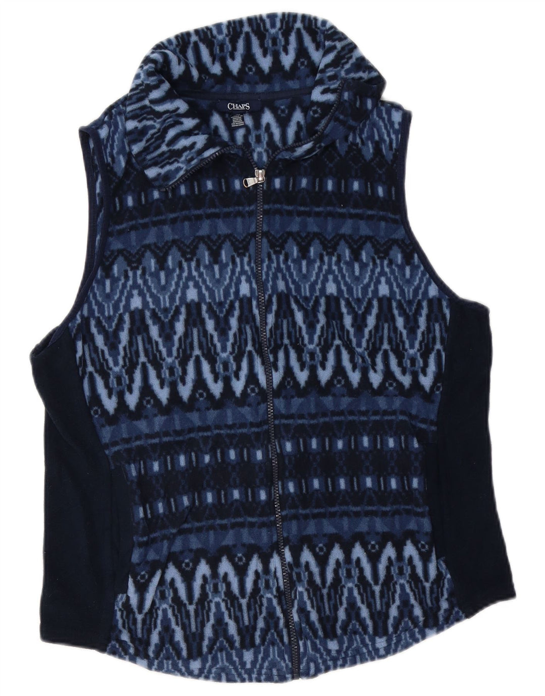 Chaps Womens Fleece Gilet UK 16 Large Navy Blue Geometric Polyester