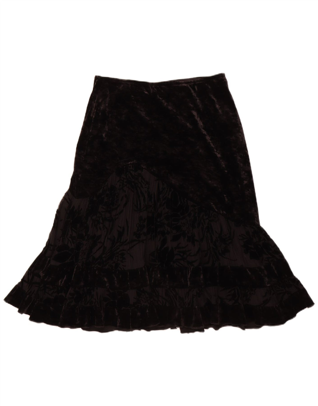 JOSEPH RIBKOFF Womens Velour Trumpet Skirt UK 14 Large W30 Black Polyester