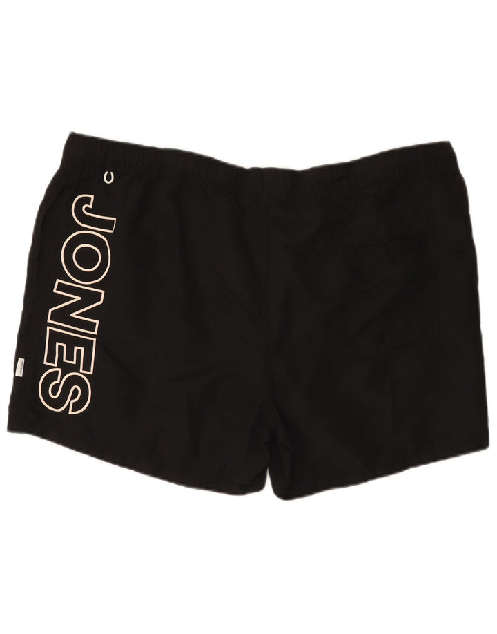 Jack & Jones Mens Graphic Swimming Shorts 2XL Black Polyester