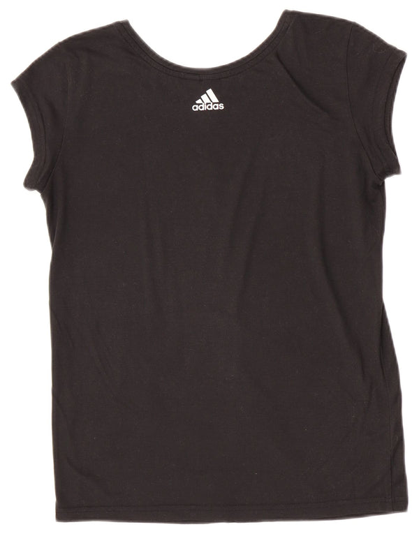 Adidas Womens Graphic T-Shirt Top UK 12 Medium Black