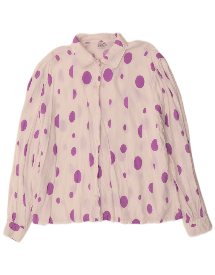 Primavera Firenze Womens Shirt Blouse UK 14 Medium White Spotted