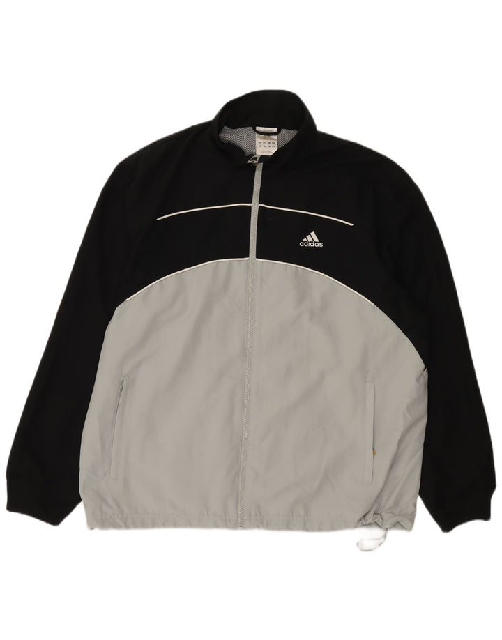 Adidas Mens Rain Jacket UK 44/46 Large White Colourblock Polyester