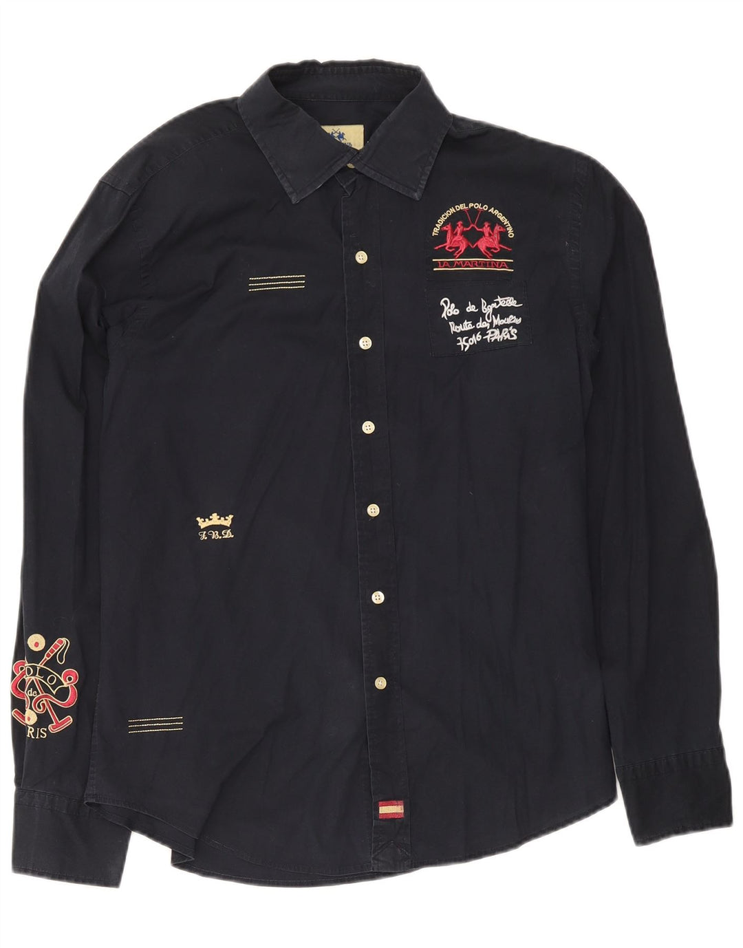 La Martina Mens Graphic Shirt XL Navy Blue