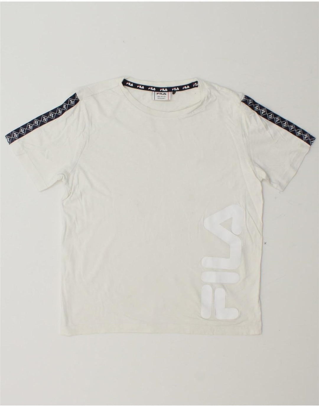 FILA Boys Graphic T-Shirt Top 11-12 Years White Vintage Fila and Second-Hand Fila from Messina Hembry 
