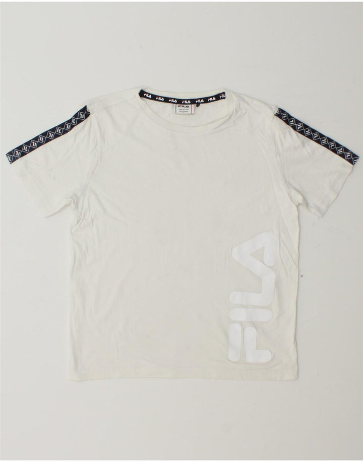 FILA Boys Graphic T-Shirt Top 11-12 Years White Vintage Fila and Second-Hand Fila from Messina Hembry 