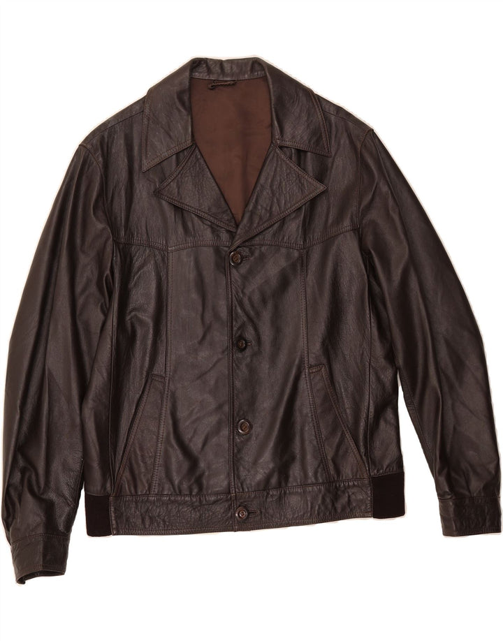 CONFEZIONI DI LUSSO Mens Leather Jacket IT 54 2XL Brown Vintage Confezioni Di Lusso and Second-Hand Confezioni Di Lusso from Messina Hembry 