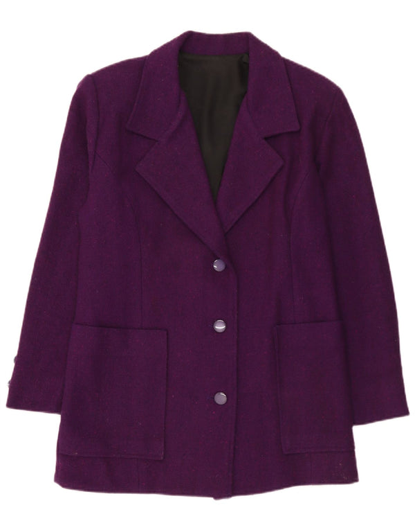 Vintage Womens 3 Button Blazer Jacket UK 12 Medium Purple