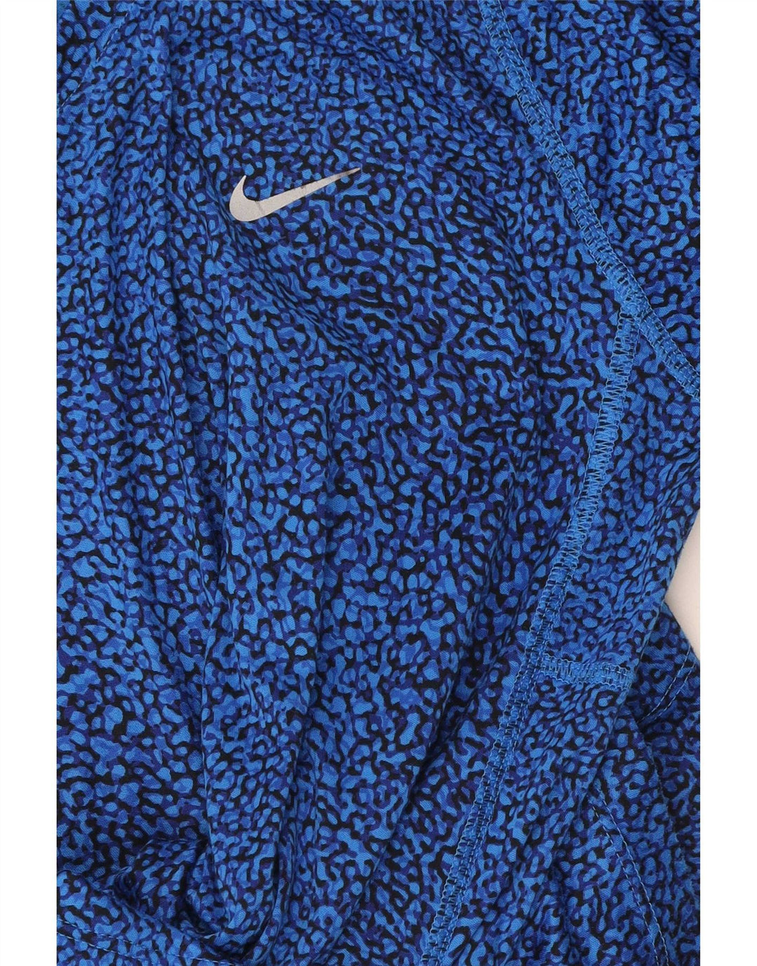 Nike Womens T-Shirt Top UK 12 Medium Blue Geometric Polyester