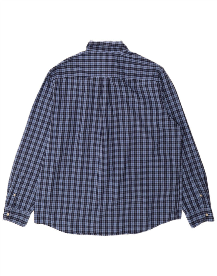 Chaps Mens Easy Care Shirt XL Blue Check Cotton