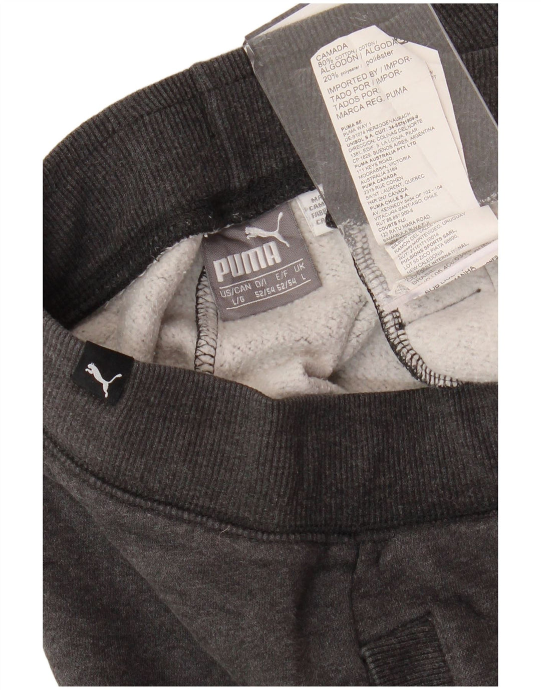 PUMA Mens Tracksuit Trousers Large  Grey Cotton