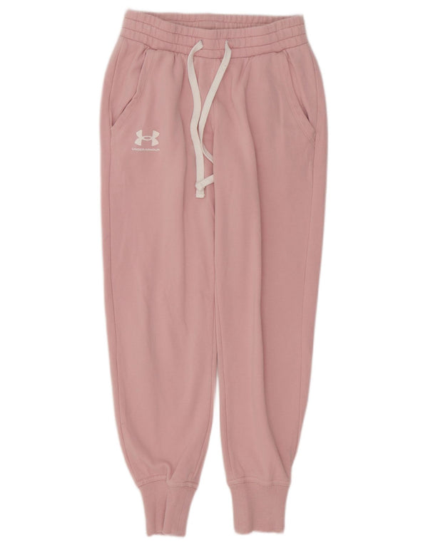 Under Armour Womens Tracksuit Trousers Joggers UK 4 XS  Pink Cotton