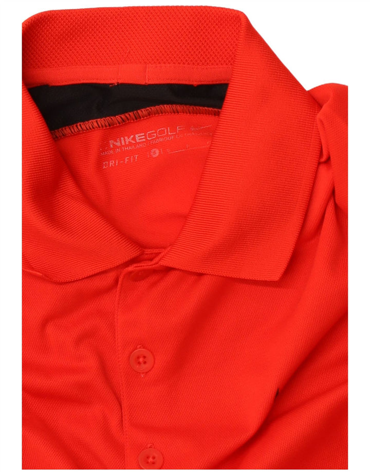 NIKE Womens Dri Fit Polo Shirt UK 10 Small Red Colourblock