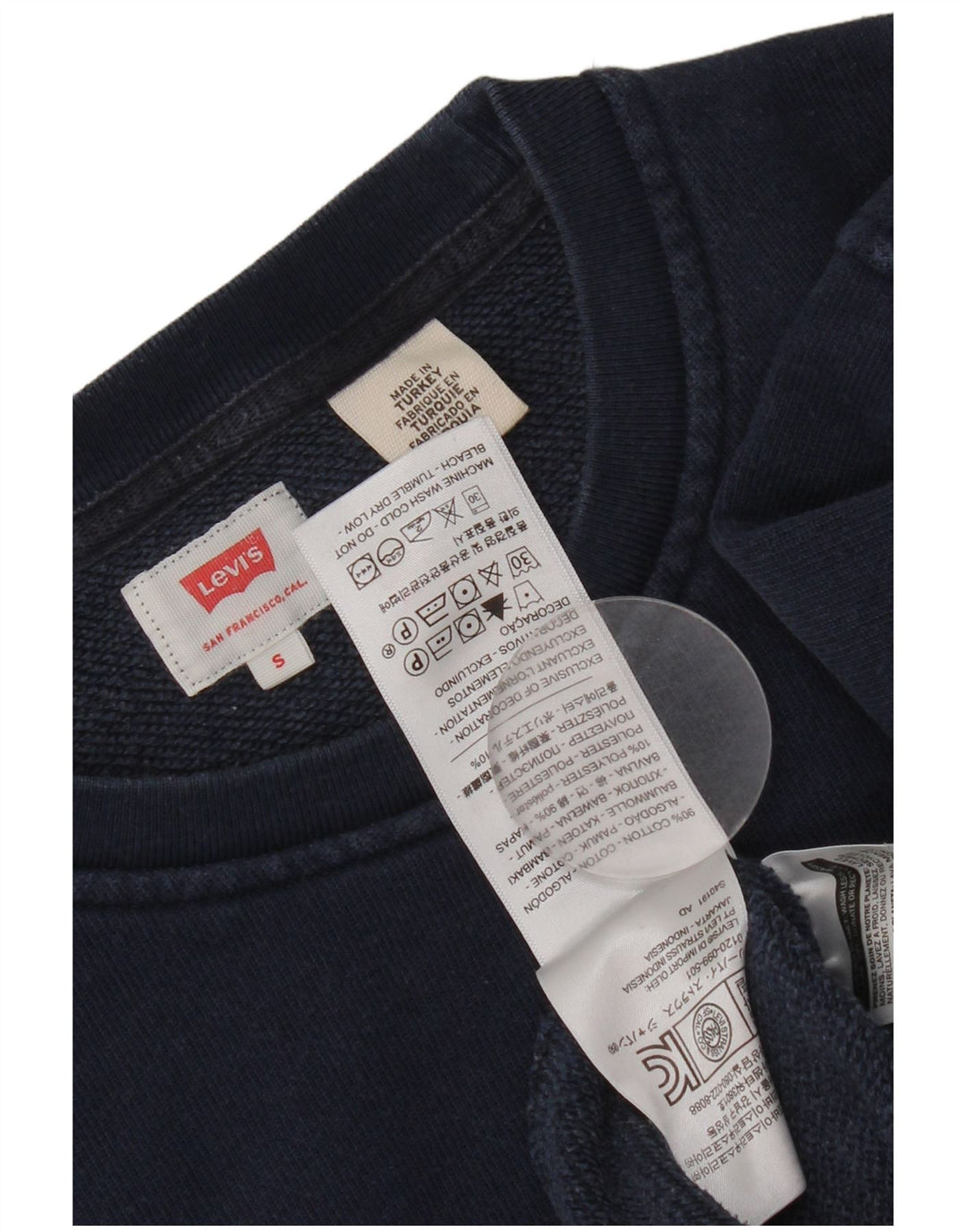 Levi's Mens Sweatshirt Jumper Small Navy Blue Cotton