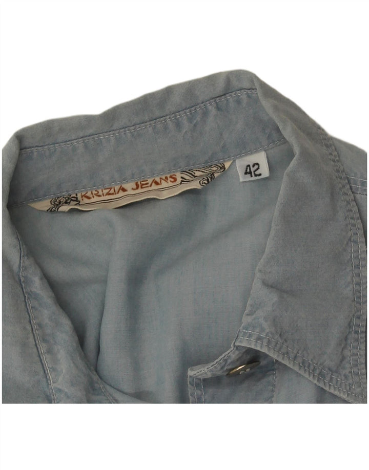 Krizia Jeans Womens Shirt IT 42 Medium Blue