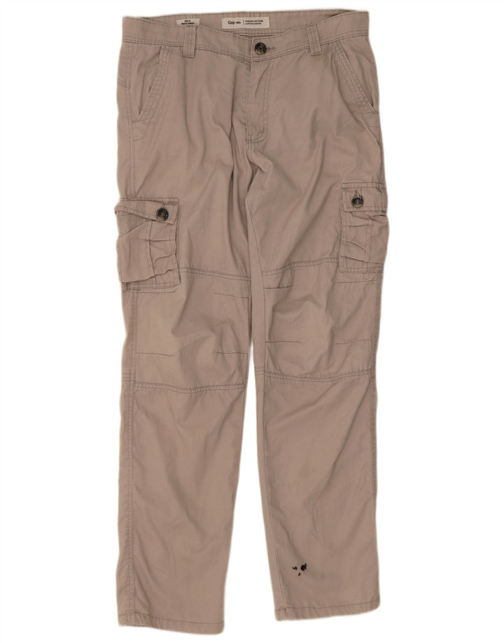 Gap Mens Straight Cargo Trousers W34 L31 Beige