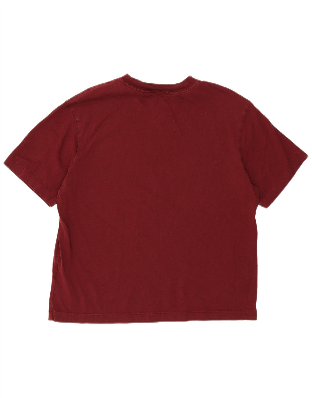 NIKE Womens T-Shirt Top UK 6 XS Burgundy Cotton