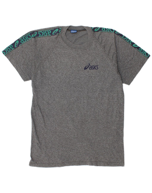 Asics Mens Graphic T-Shirt Top Large Grey Flecked Cotton