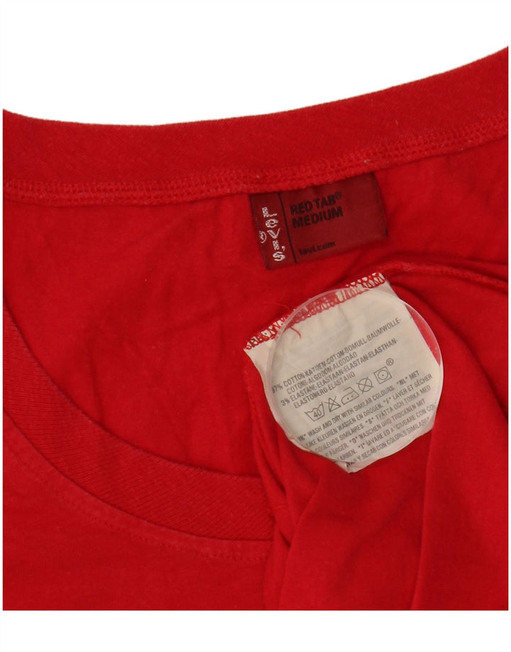 LEVI'S Womens T-Shirt Top UK 12 Medium Red Cotton
