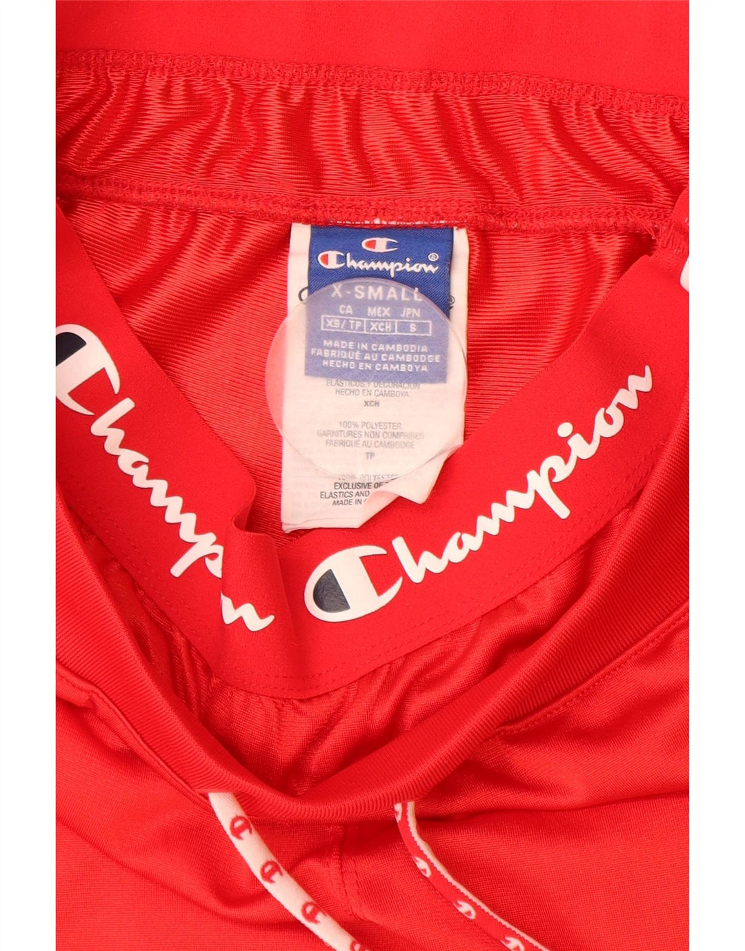 CHAMPION Womens Graphic Sport Shorts UK 4 XS Red Polyester