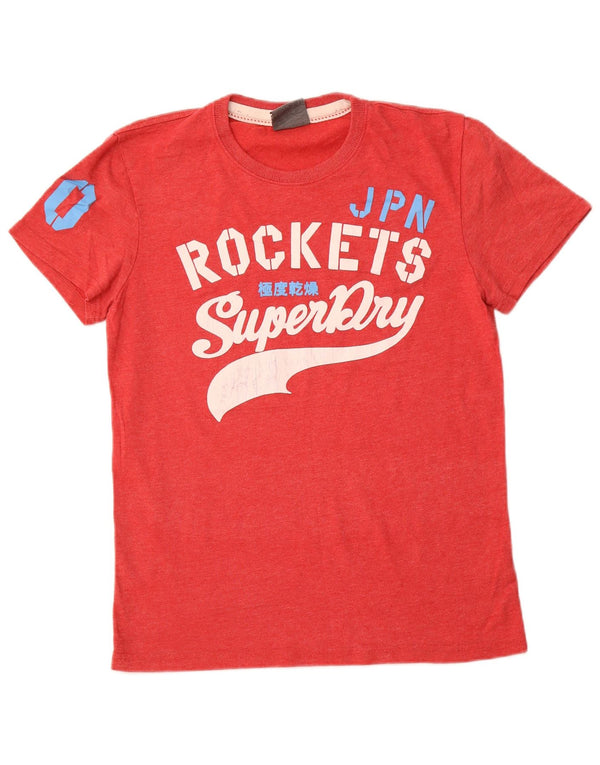 SUPERDRY Mens Graphic T-Shirt Top Medium Red Cotton