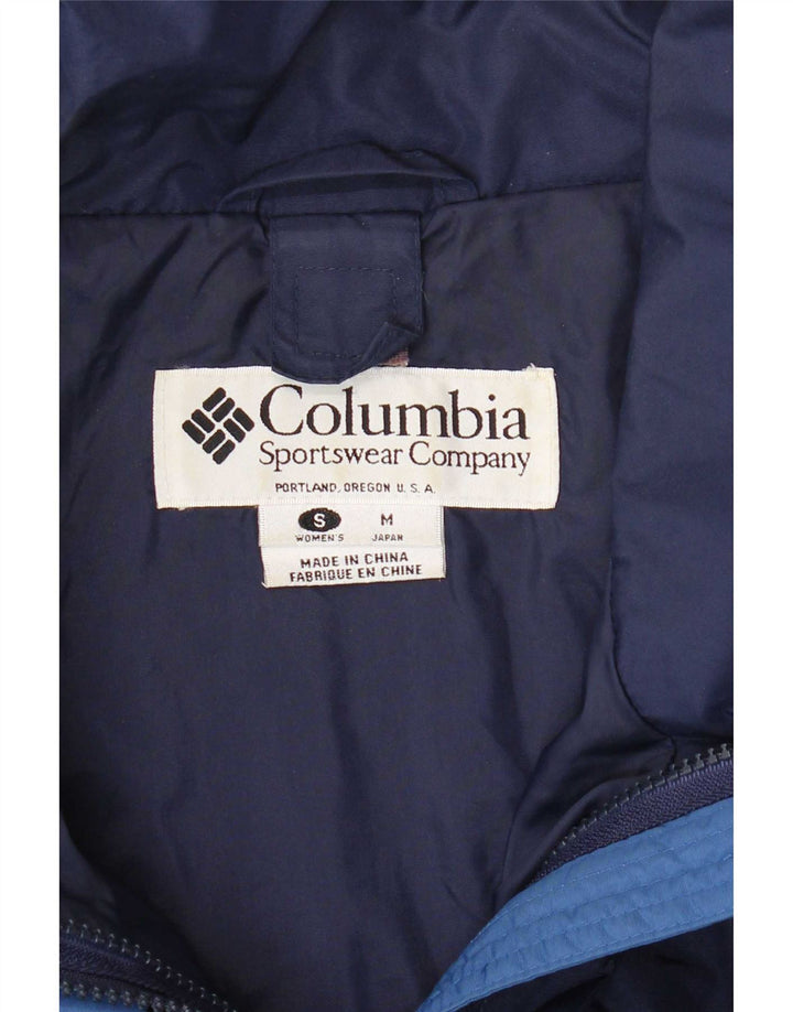 Columbia Womens Oversized Ski Jacket UK 10 Small Navy Blue Colourblock