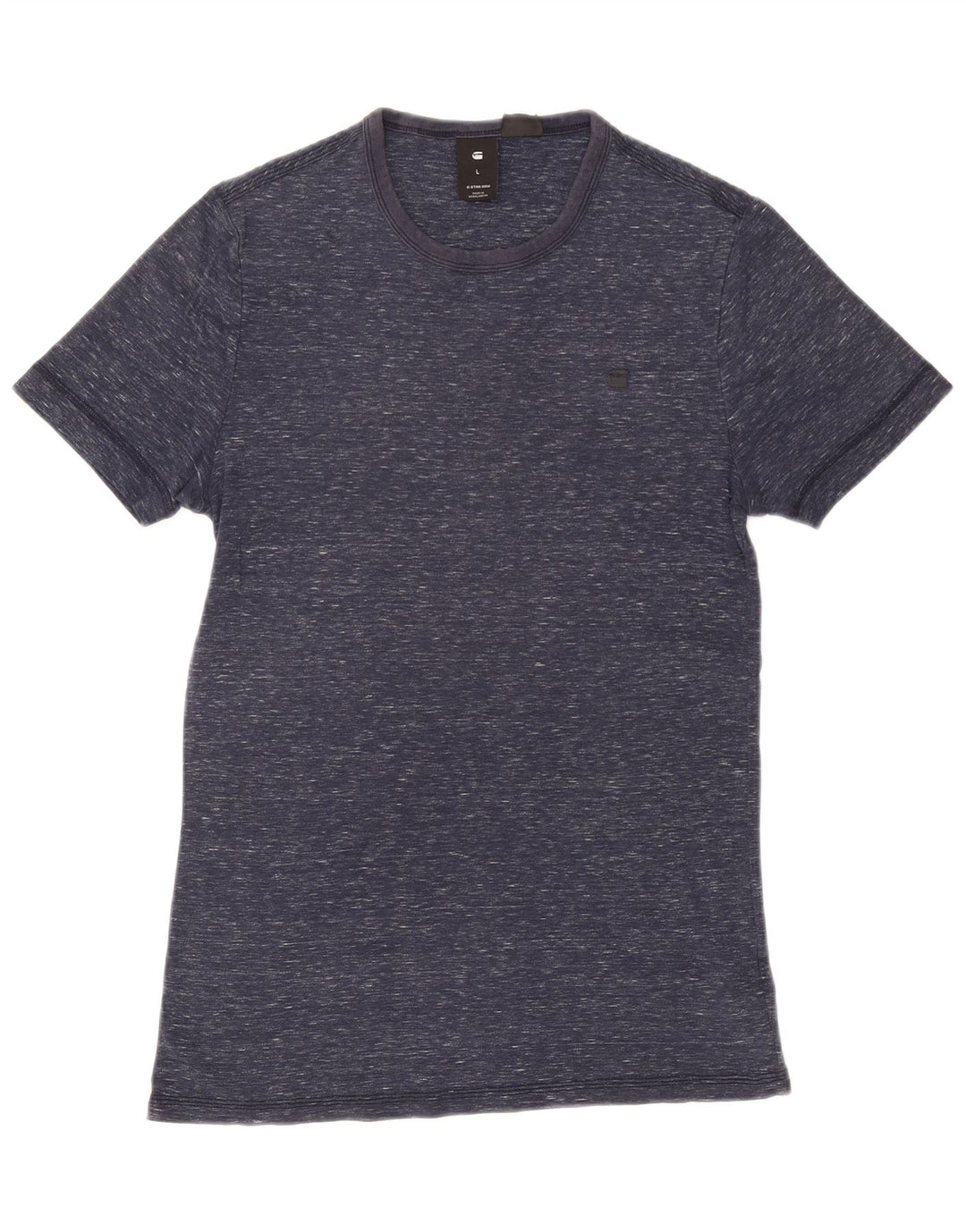 G-STAR Mens T-Shirt Top Large Navy Blue Flecked