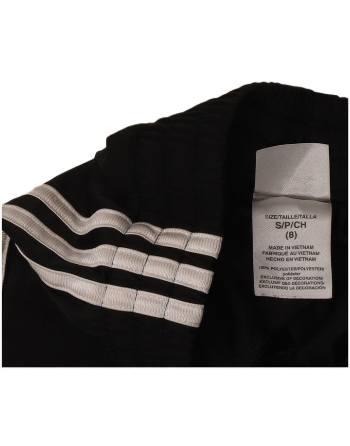 Adidas Boys Tracksuit Trousers Joggers 7-8 Years Small Black Polyester