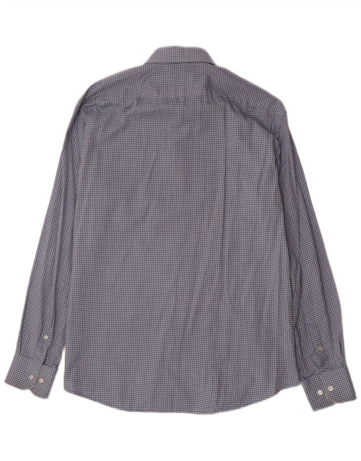 HUGO BOSS Mens Regular Fit Shirt Size 42 16 1/2 Large Blue Gingham