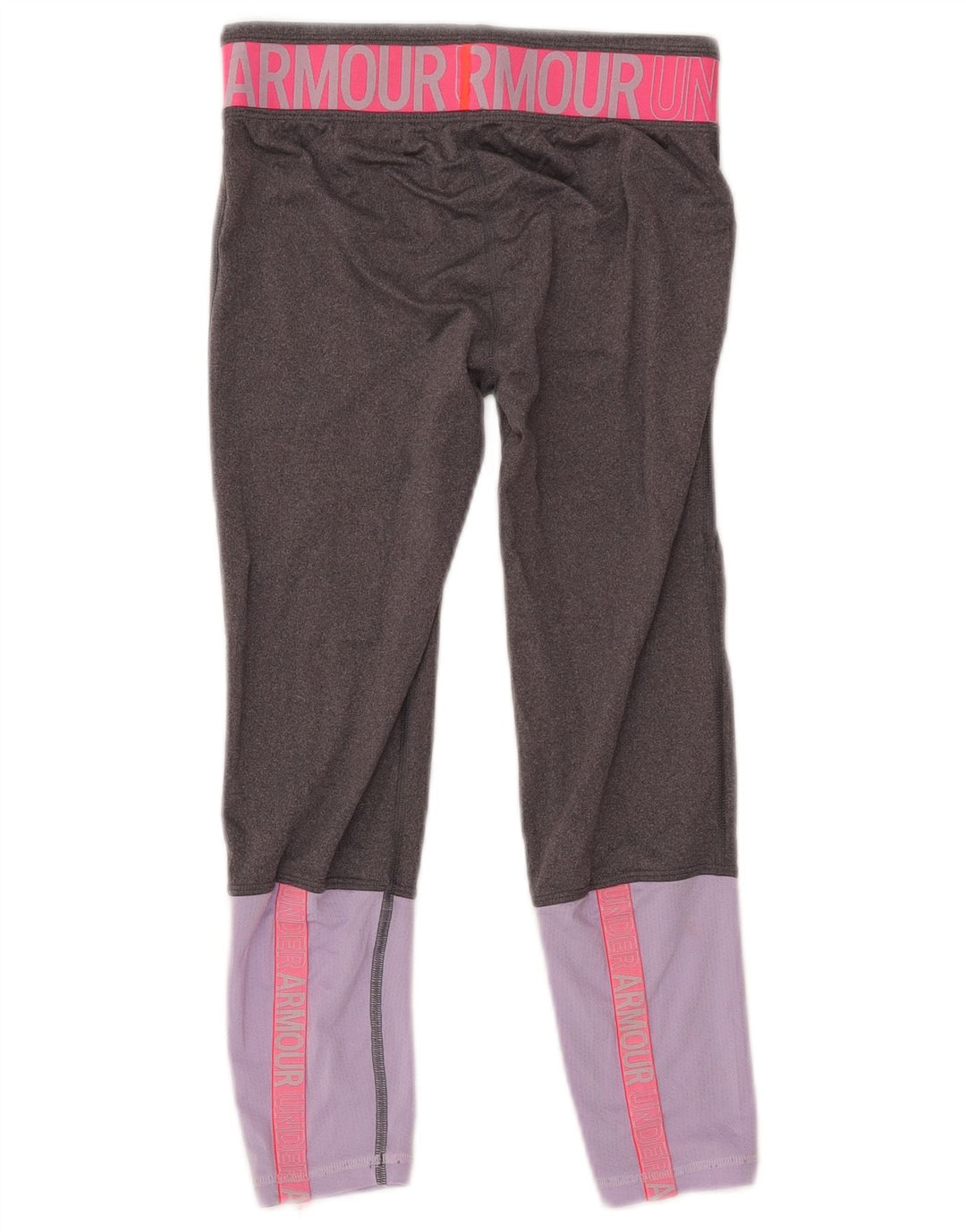 Under Armour Girls Graphic Leggings 9-10 Years Medium Grey Colourblock