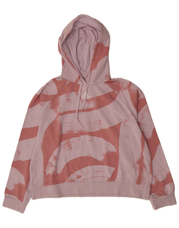 Adidas Womens Relaxed Fit Hoodie Jumper UK 16//18 Large Pink Colourblock