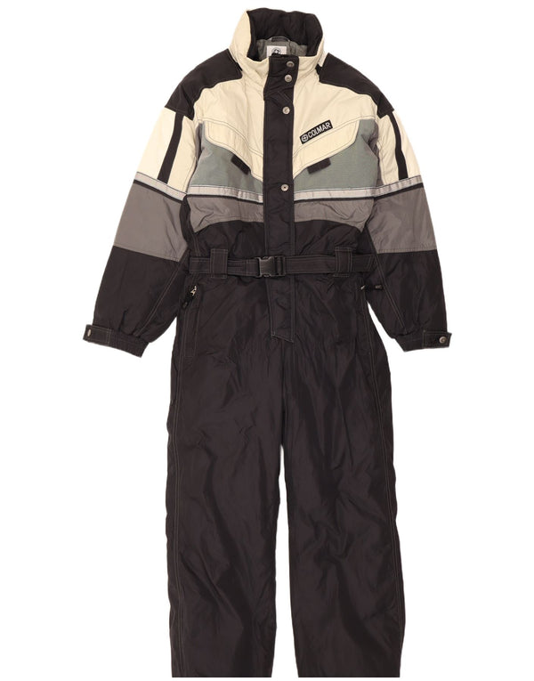 Colmar Womens Hooded Ski Jumpsuit IT 46 Large Black Colourblock Sports
