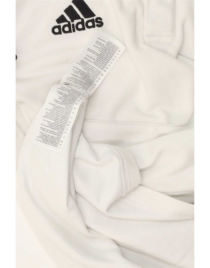 Adidas Mens Aeroready Polo Shirt Medium White Cotton