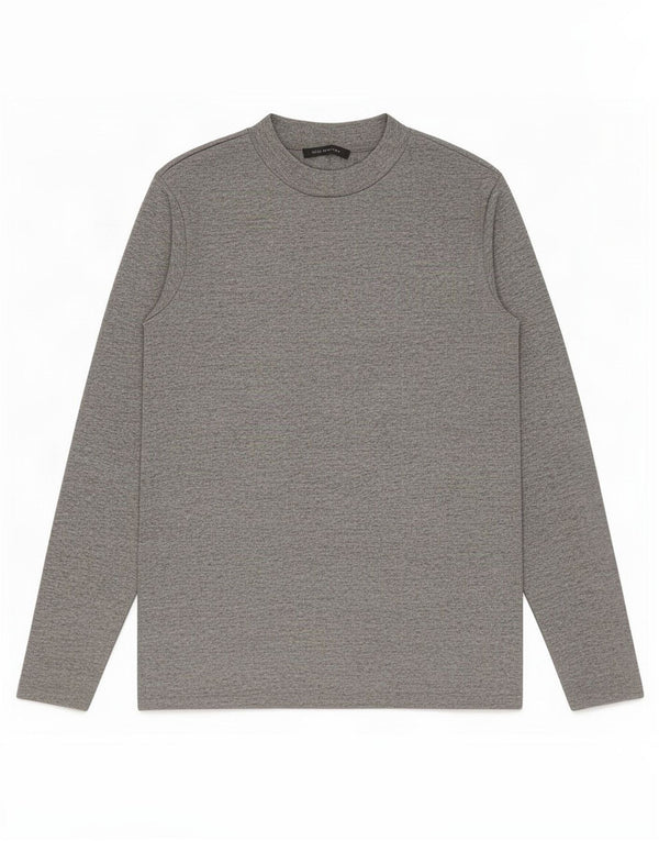 Marks & Spencer Womens Top Long Sleeve UK 14 Large Grey Flecked Polyester