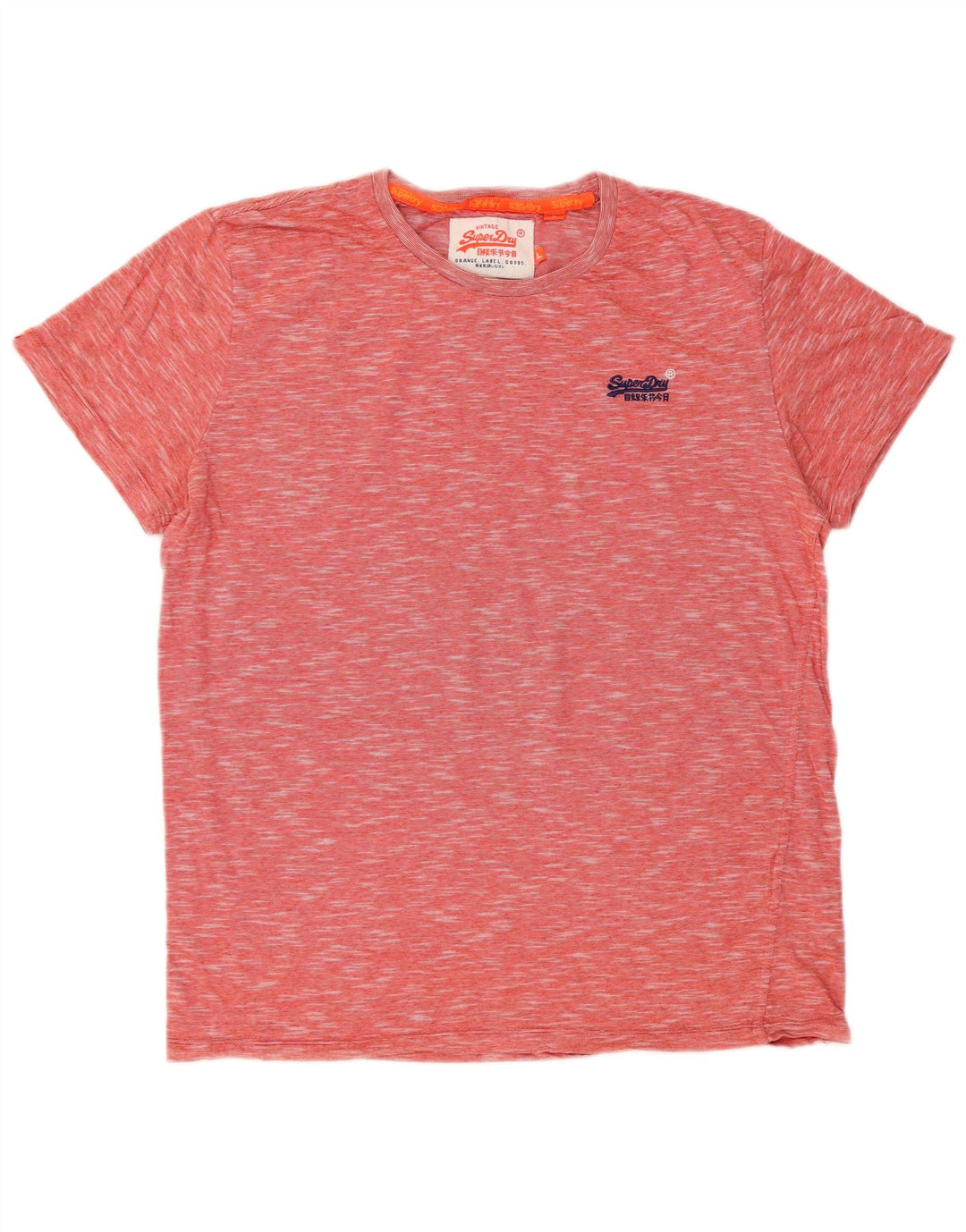 Superdry Mens T-Shirt Top XL Red Flecked