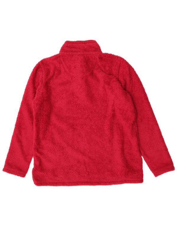 Crew Clothing Womens Button Neck Fleece Jumper UK 14 Large Pink Polyester