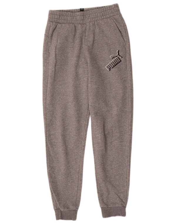 PUMA Boys Graphic Tracksuit Trousers Joggers 13-14 Years Grey