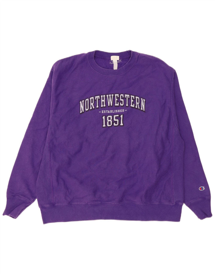 Champion Mens Graphic Sweatshirt Jumper XL Purple