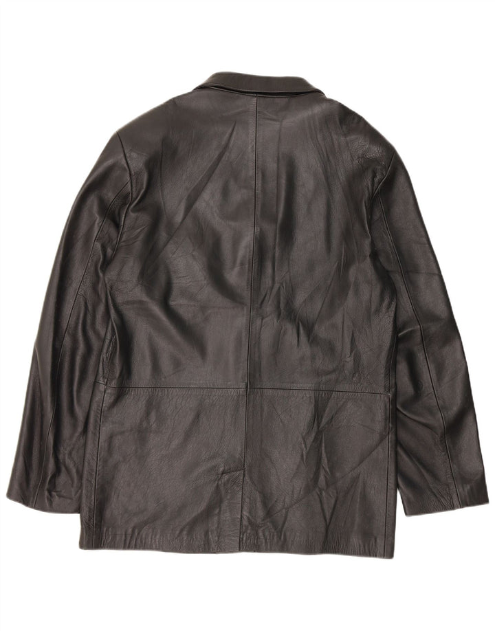 Vintage Mens Leather Jacket IT 52 XL Black