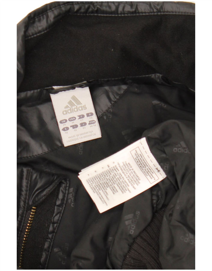 ADIDAS Womens Padded Jacket UK 14 Medium  Black Polyester