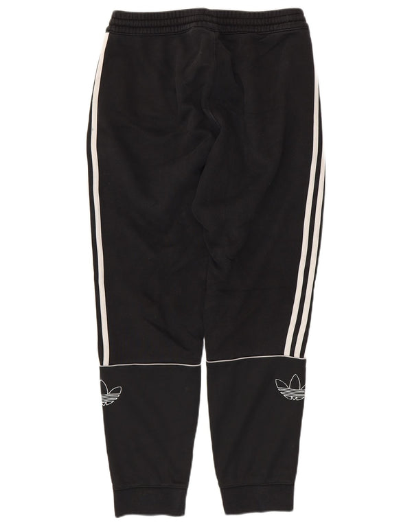 ADIDAS Mens Graphic Tracksuit Trousers Joggers Medium Black Cotton